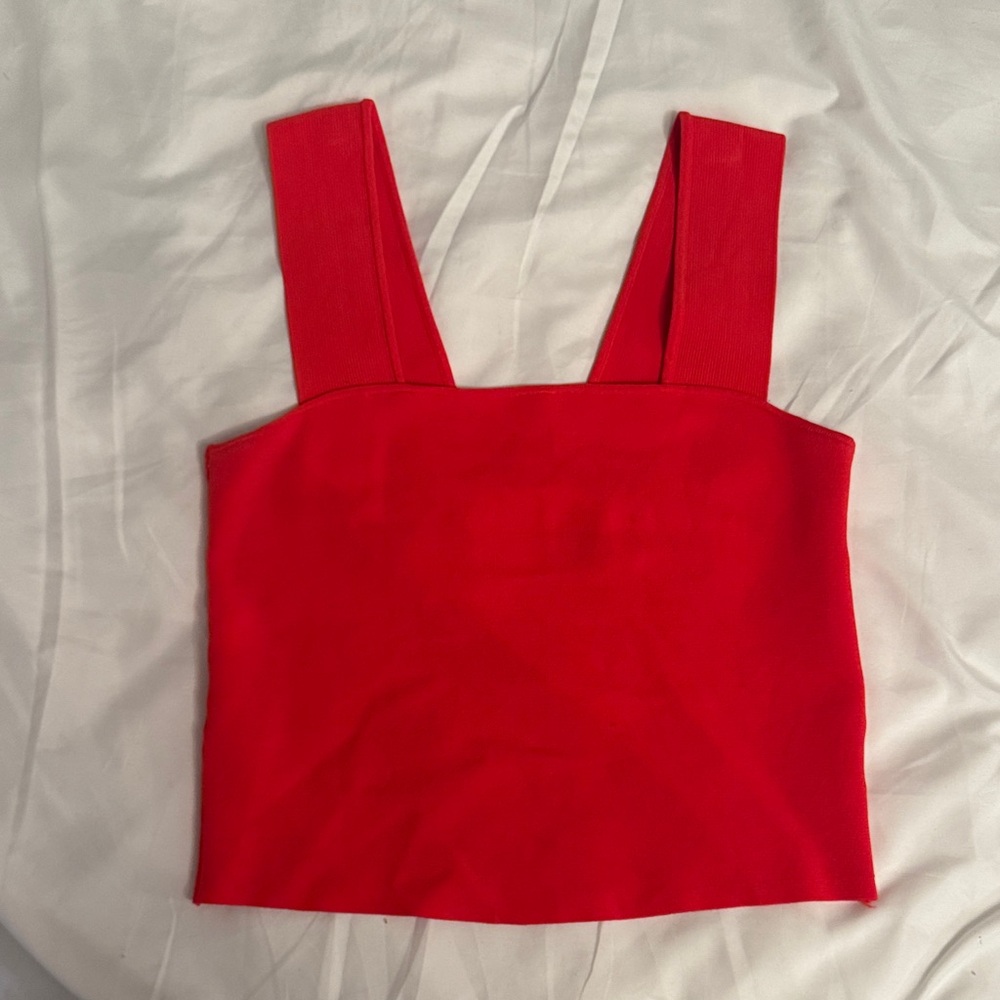 Alice + Olivia Bold Red Crop Top